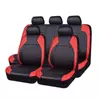Kép 1/5 - Autós univerzális PU bőr ülésvédő teljes készlet autós SUV járművekhez (9 darab) - Piros