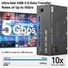Kép 3/8 - USB 3.0 KVM Switcher Három bemenetes, két kimenetű, kétmonitoros kapcsoló 8K@30Hz 4K@144Hz USB 3.0 Displayport vezetékes távirányítóval és 4 mellékelt kábellel Kompatibilis Mac/Windows/Linux rendszerrel