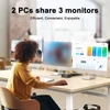 Kép 8/8 - USB 3.0 KVM Switcher Három bemenetes, két kimenetű, kétmonitoros kapcsoló 8K@30Hz 4K@144Hz USB 3.0 Displayport vezetékes távirányítóval és 4 mellékelt kábellel Kompatibilis Mac/Windows/Linux rendszerrel
