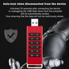 Kép 3/12 - Titkosított biztonságos USB flash meghajtó AES 256 bites USB 3.0 hardveres jelszó Automatikus zár alumíniumötvözet ház titkosító billentyűzettel - 256GB