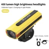 Kép 17/20 - WEST BIKING 400 Lumen USB újratölthető kerékpáros lámpa vízálló több üzemmódban - Sárga