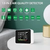 Kép 7/11 - Tuya WiFi 13 az 1-ben beltéri levegőminőség-monitor érzékeli a CO₂ TVOC HCHO PM2.5 PM1.0 PM10 páratartalmat és hőmérsékletet, időt, dátumot, riasztást, időzítőt és stopperóra riasztással - Fehér