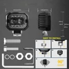 Kép 2/5 - 120 W 18000LM szuperfényes vízálló spot ködlámpa autóhoz, motorkerékpárhoz, terepjáróhoz, ATV teherautóhoz (2 db) - Négyzet alakú LED-es lámpa