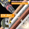 Kép 4/13 - 21 V 2 az 1 elektromos lítium fúró/csavarhúzó, nagy nyomatékú szálcsiszolt motor, praktikus háztartási gépekhez, bútorszereléshez, autóelektronika javításához - 2 akkumulátor