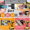 Kép 6/13 - 21 V 2 az 1 elektromos lítium fúró/csavarhúzó, nagy nyomatékú szálcsiszolt motor, praktikus háztartási gépekhez, bútorszereléshez, autóelektronika javításához - 2 akkumulátor