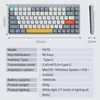 Kép 10/18 - iBlancod vezeték nélküli mechanikus billentyűzet 84 gomb 2.4G+BT5.0+C típusú 3 csatlakozás Alacsony profilú elrendezés 15 Fényhatás 5 Fényerőszint - Világos szürke, piros gombokkal