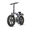 Kép 13/13 - ENGWE X20 Ebike 20 * 4,0 hüvelykes gumiabroncs 750 W-os integrált kerékmotor teljes felfüggesztésű, összecsukható elektromos kerékpár 14,4 Ah és 7,8 Ah kettős akkumulátoros kettős hidraulikus tárcsafék - Szürke