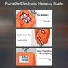 Kép 6/7 - Hordozható elektronikus többfunkciós, nagy pontosságú digitális poggyászmérleg LCD kijelzővel, horoggal - Narancs