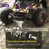 Kép 7/10 - 2,4 GHz-es 1/16 70 km/h sebességű távirányító 4WD terepjáró autó - Lila, 2 akkumulátor
