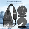 Kép 2/14 - Sling Bag Crossbody Fanny Packs válltáska túrázáshoz - Sötét kék