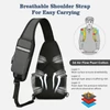 Kép 3/14 - Sling Bag Crossbody Fanny Packs válltáska túrázáshoz - Sötét kék