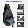 Kép 9/18 - Sling Bag Crossbody Fanny Packs válltáska túrázáshoz - Sötét szürke