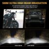 Kép 8/8 - 7 hüvelykes autó, motorkerékpár LED-es fényszóró DRL-vel / irányjelzővel / tompított fényszóróval / távolsági fényszóróval Jeep Wrangler JK TJ LJ CJ csere H4-H13 adapterrel (1 db)