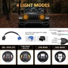 Kép 3/9 - 7 hüvelykes autó, motorkerékpár LED-es fényszóró DRL-vel / irányjelzővel / tompított fényszóróval / távolsági fényszóróval Jeep Wrangler JK TJ LJ CJ csere H4-H13 adapterrel (2 db)