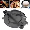 Kép 7/8 - Tortilla Press 8 hüvelykes nagy teherbírású liszt tortilla prés alumínium ötvözet előfűszerezett Roti készítő fogantyúval - Fekete