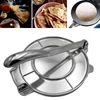 Kép 7/8 - Tortilla Press 8 hüvelykes nagy teherbírású liszt tortilla prés alumínium ötvözet előfűszerezett Roti készítő fogantyúval - Ezüst