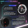 Kép 5/9 - 7 hüvelykes, kerek koponyás mintás LED-es fényszóró távolsági/tompított fényű DRL irányjelzővel és színes szögű szemfénnyel - Fekete, 1db