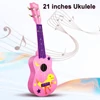 Kép 6/11 - MU2110 21 hüvelykes gyerek Ukulele 12-es fogólappal és tartós fehér nylon húrokkal, teljes fa hordótesttel, 1 csákóval - Pink