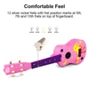 Kép 7/11 - MU2110 21 hüvelykes gyerek Ukulele 12-es fogólappal és tartós fehér nylon húrokkal, teljes fa hordótesttel, 1 csákóval - Pink