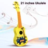 Kép 6/11 - MU2110 21 hüvelykes gyerek Ukulele 12-es fogólappal és tartós fehér nylon húrokkal, teljes fa hordótesttel, 1 csákóval - Sárga