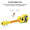 Kép 8/11 - MU2110 21 hüvelykes gyerek Ukulele 12-es fogólappal és tartós fehér nylon húrokkal, teljes fa hordótesttel, 1 csákóval - Sárga