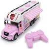 Kép 1/8 - 2,4 GHz-es távirányítós autó zenei lámpákkal és mini kempingbútorokkal, elektromos szimulációs lakóautó-modelljáték - Pink