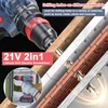 Kép 11/16 - 21 V 2 az 1-ben lítium fúró elektromos csavarhúzó 55 Nm nyomatékú kefe nélküli motor (akkumulátor nélkül)