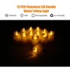 Kép 3/20 - Újratölthető, vezeték nélküli, lángmentes oszlopos gyertyák valósághű, meleg sárga LED-fénnyel, villódzó lánggal (12 db)