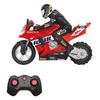 Kép 1/6 - 1/6 2,4 G-os távirányítós önkiegyensúlyozó kaszkadőr motorkerékpár helyben forog/360°-os sodródás - Piros, 1 akkumulátor