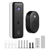 Kép 4/14 - Videó csengő kamera vezeték nélküli csengővel, akkumulátorral működő intelligens AI PIR emberészlelés IP65 vízálló 2,4G WiFi 2 utas audio éjszakai megtekintés felhő tárhely - Fehér