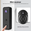 Kép 13/14 - Videó csengő kamera vezeték nélküli csengővel, akkumulátorral működő intelligens AI PIR emberészlelés IP65 vízálló 2,4G WiFi 2 utas audio éjszakai megtekintés felhő tárhely - Fehér