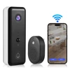 Kép 1/14 - Videó csengő kamera vezeték nélküli csengővel, akkumulátorral működő intelligens AI PIR emberészlelés IP65 vízálló 2,4G WiFi 2 utas audio éjszakai megtekintés felhő tárhely - Fehér