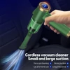 Kép 7/18 - Vezeték nélküli kézi autó porszívó 90 fokos összecsukható 9000Pa szívó 120W -os újratölthető LED -es világítással - Zöld
