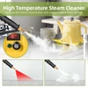 Kép 5/10 - 2500W kézi gőztisztító tartály nélküli magas hőmérsékletű önkontroll permetezővel, kefés fejjel a konyhához / fürdőszobához / habarcshoz és csempehez - Sárga
