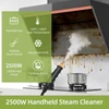 Kép 8/10 - 2500W kézi gőztisztító tartály nélküli magas hőmérsékletű önkontroll permetezővel, kefés fejjel a konyhához / fürdőszobához / habarcshoz és csempehez - Sárga