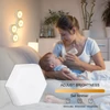 Kép 8/8 - RGB szekrényes LED színváltó hatszögletű barkács fali lámpa (6 DB)