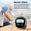 Kép 10/17 - Hordozható, többfunkciós, 2,1 hüvelykes kijelzős szén-monoxid-, hőmérséklet- és páratartalom-mérő elektrokémiai érzékelő, IP65 vízálló levegőminőség-mérő - Fekete