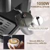 Kép 6/9 - Eszpresszógép 1050 W 15 bar minden egyben félautomata kávéfőző tejhabosító gőzpálcával / 1,5 literes víztartály / kávészűrő / szűrőkosár / szabotázs kanál cappuccinohoz / tejeskávéhoz - Fekete