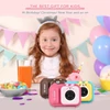 Kép 3/13 - Andoer 1080P mini digitális fényképezőgép gyerekeknek, 48 MP, 2,4 hüvelykes IPS képernyő, kettős objektív, 32 GB memóriakártyával, kártyaolvasóval és asztali állvánnyal - Kék