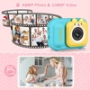 Kép 7/13 - Andoer 1080P mini digitális fényképezőgép gyerekeknek, 48 MP, 2,4 hüvelykes IPS képernyő, kettős objektív, 32 GB memóriakártyával, kártyaolvasóval és asztali állvánnyal - Kék