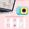 Kép 9/13 - Andoer 1080P mini digitális fényképezőgép gyerekeknek, 48 MP, 2,4 hüvelykes IPS képernyő, kettős objektív, 32 GB memóriakártyával, kártyaolvasóval és asztali állvánnyal - Kék