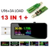 Kép 2/14 - Hordozható 13 az 1-ben USB-tesztelő elektromos áram, feszültségjelző színes LCD kijelzővel - Fekete