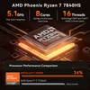 Kép 10/10 - Mini PC Windows 11PRO 32G DRR5 RAM 1T SSD AMD Ryzen 7840HS processzor 8 mag 16 szál WIFI6 BT5.2 USB4 támogatás - Fekete
