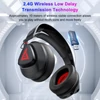 Kép 3/20 - TAIOU Over Ear Gaming könnyű E-sport fejhallgató BT5.3 és 2.4G vezeték nélküli 3.5mm vezetékes - Fehér és kék