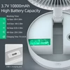 Kép 6/11 - 9 hüvelykes hordozható talapzatú ventilátor 10800 mAh akkumulátor - Fehér