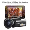 Kép 7/15 - Andoer HDV-201LM 1080P FHD digitális videokamera DV felvevő - 2db újratölthető elemmel + extra 0,39X széles látószögű lencsével + külső mikrofonnal + külső mini LED lámpával