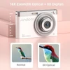 Kép 6/8 - Andoer hordozható 4K digitális videokamera 50 MP 2,88 hüvelykes IPS képernyővel - Pink