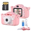 Kép 1/12 - Tomfoto X7 Mini Camera digitális fényképezőgép 1080P videokamera 20MP kétlencsés - Pink