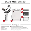Kép 10/13 - ZHIYUN CRANE-M3S COMBO kamera kézi 3 tengelyes kardánstabilizátorral, mini állvánnyal, hátizsákkal, telefonbilincssel