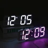 Kép 3/8 - 3D LED falióra, dátum, hőmérséklet kijelző digitális ébresztőóra - Fekete és kék